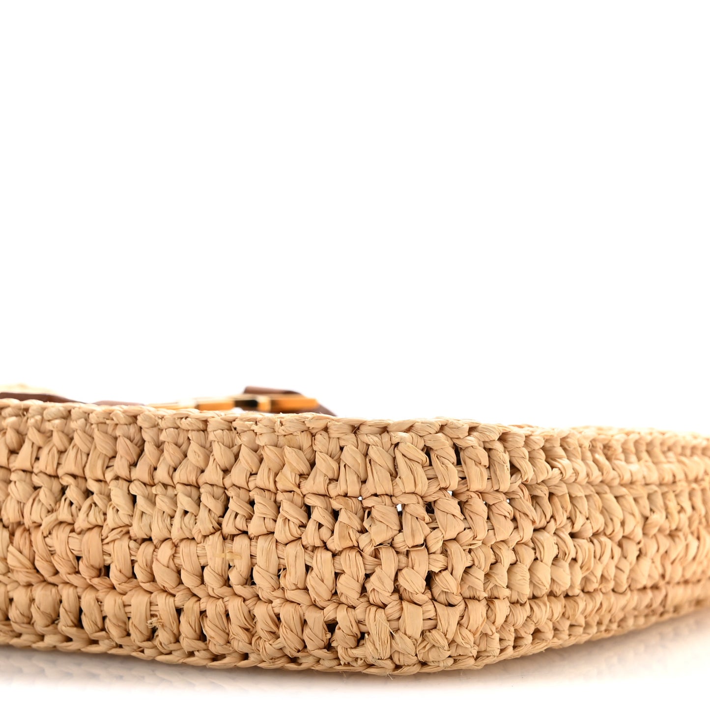 Raffia Calfskin Le 5 A 7 Mini Hobo Natural Brick