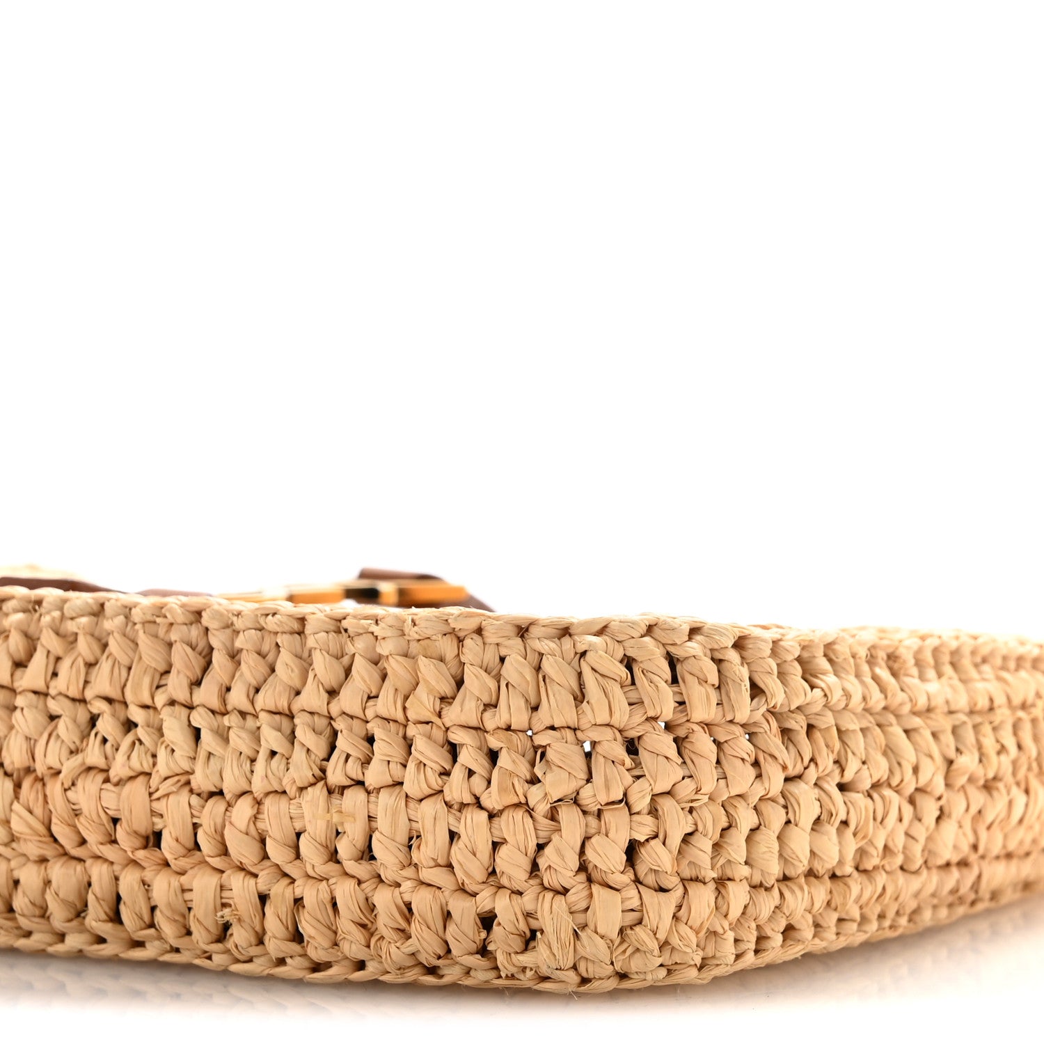 Saint Laurent Raffia Calfskin Le 5 A 7 Mini Hobo Natural Brick 11 of 14