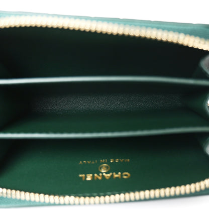 Chanel Calfskin Crocodile Embossed Crococo Coin Purse Emerald 5 of 7