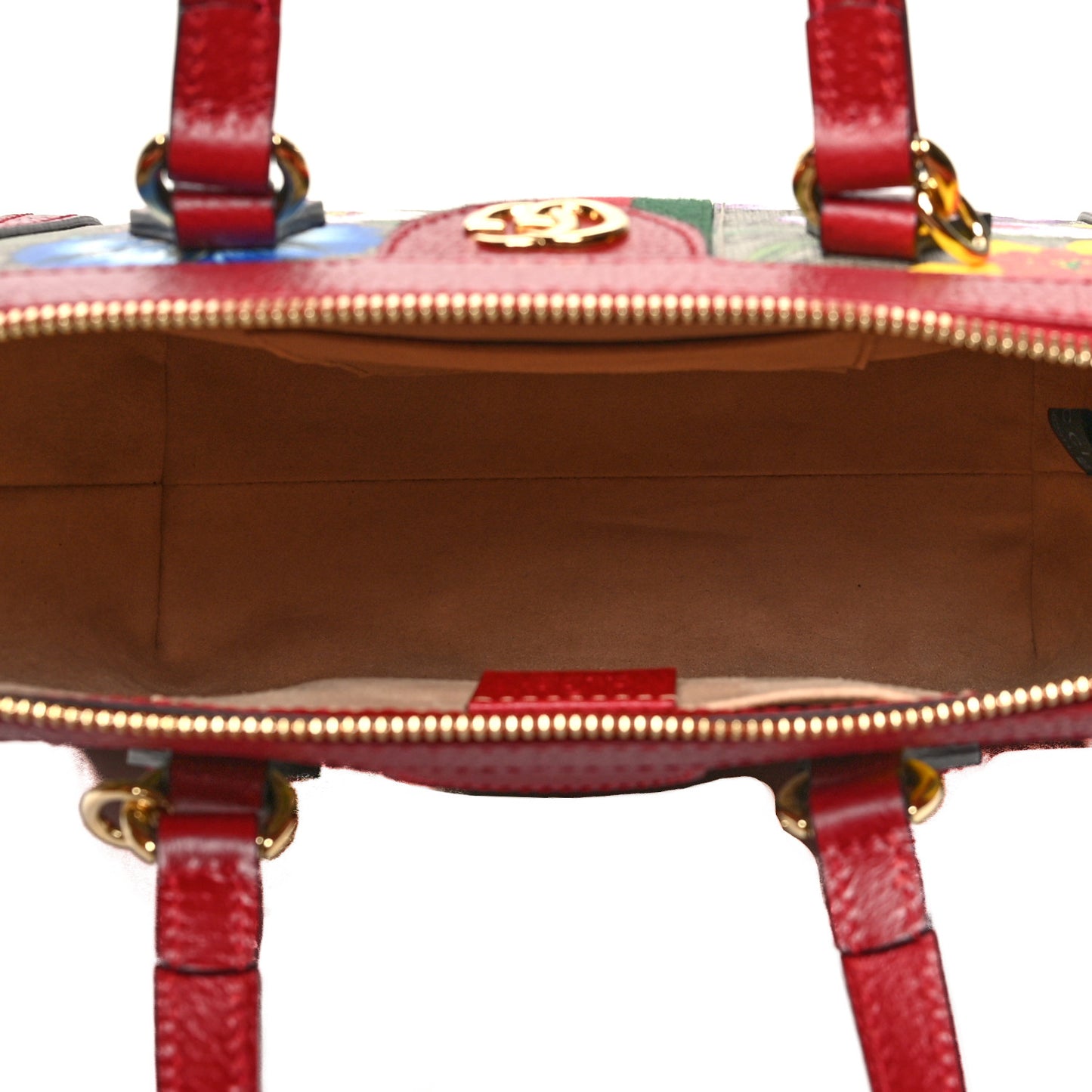 GG Supreme Monogram Flora Web Small Ophidia Tote Bag Red