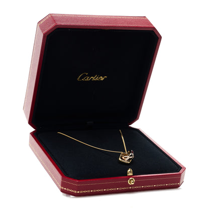Cartier 18K Pink Yellow White Gold Trinity Cushion Pendant Necklace 6 of 6