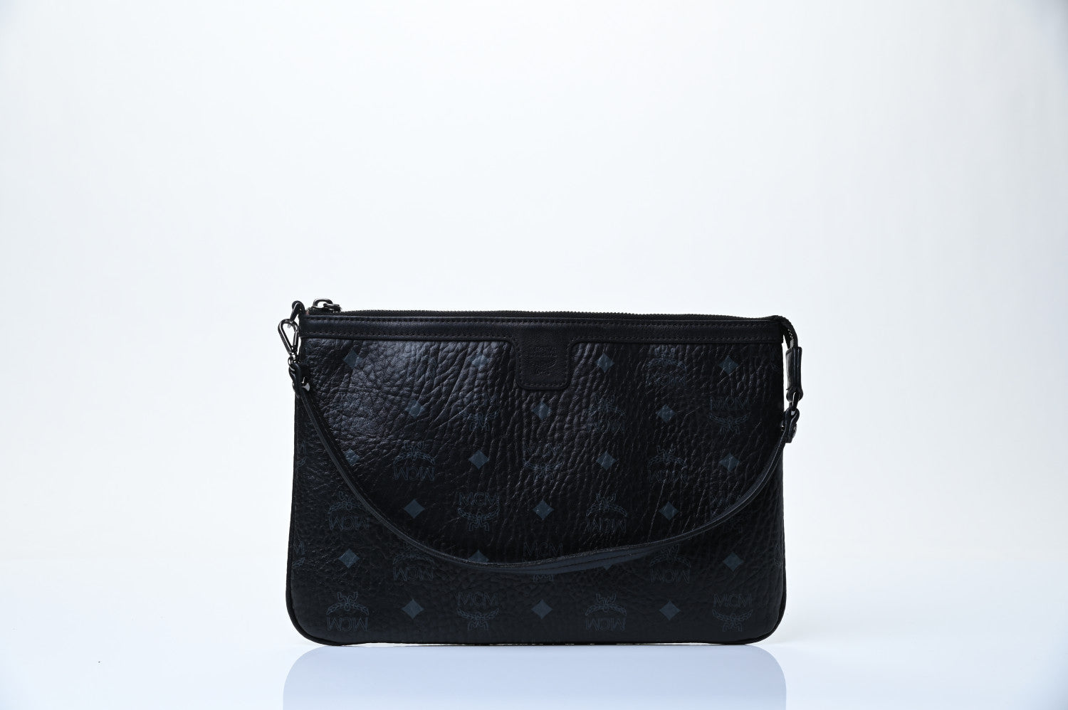 MCM Visetos Liz Shopper Tote Pouch Black 1 of 8
