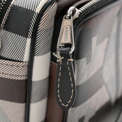 Burberry E-Canvas Calfskin Geometric Check Paddy Messenger Dark Birch Brown White 14 of 14