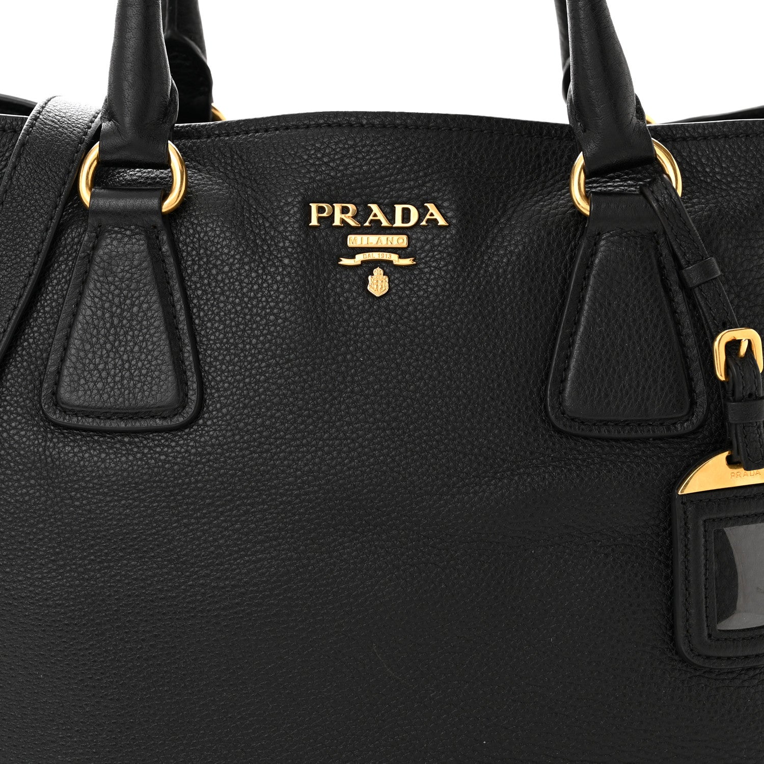 Prada Vitello Daino Tote Black 9 of 11