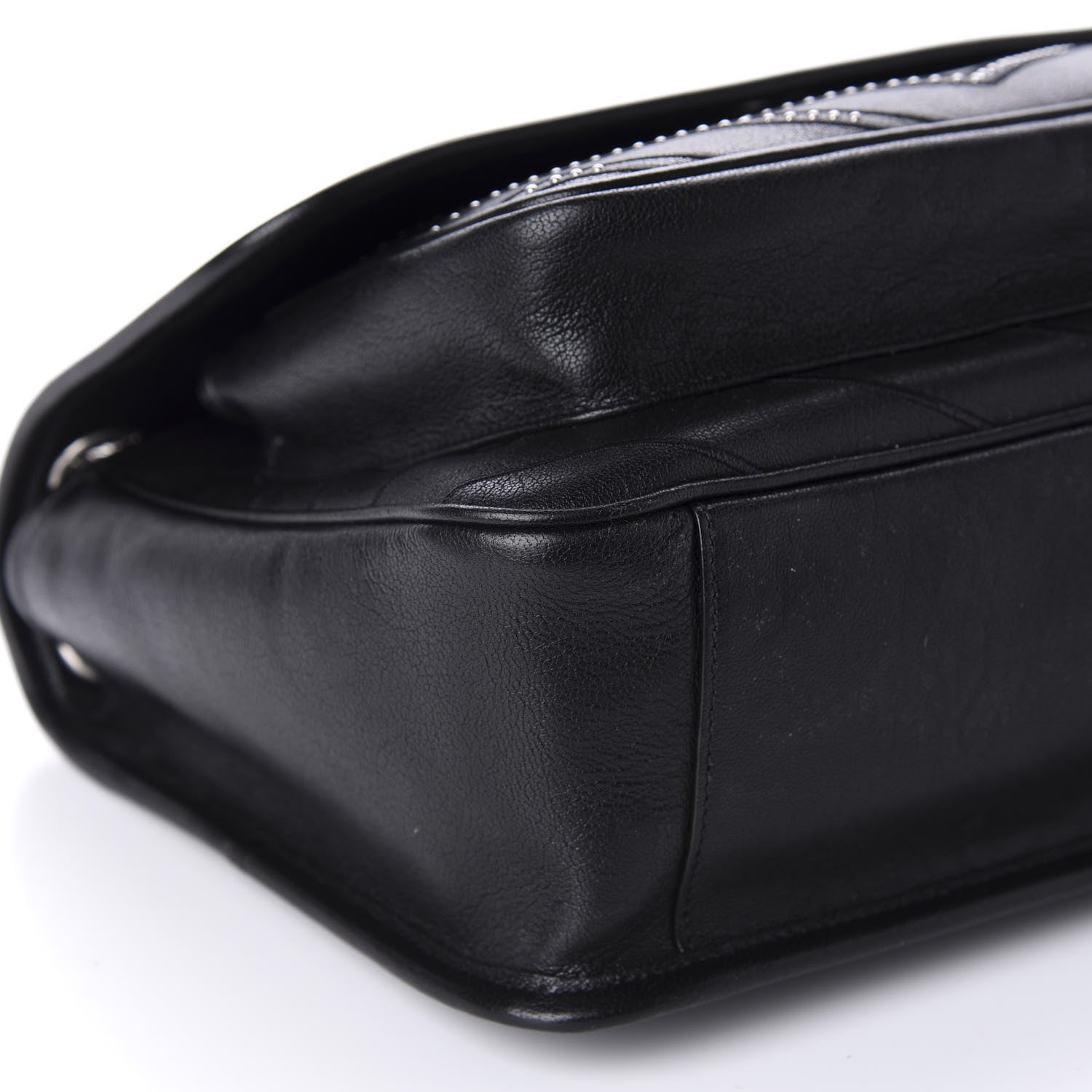 Saint Laurent Lambskin Matelasse Monogram Microstud Medium Niki Chain Satchel Black 6 of 11