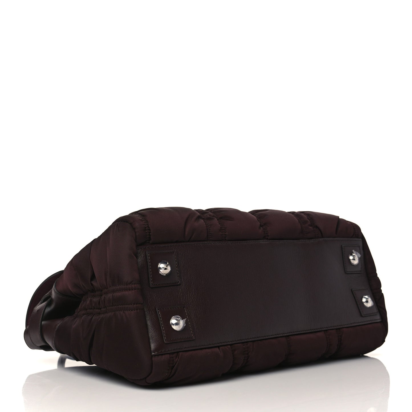 Ruched Nylon Calfskin Bayswater Oxblood