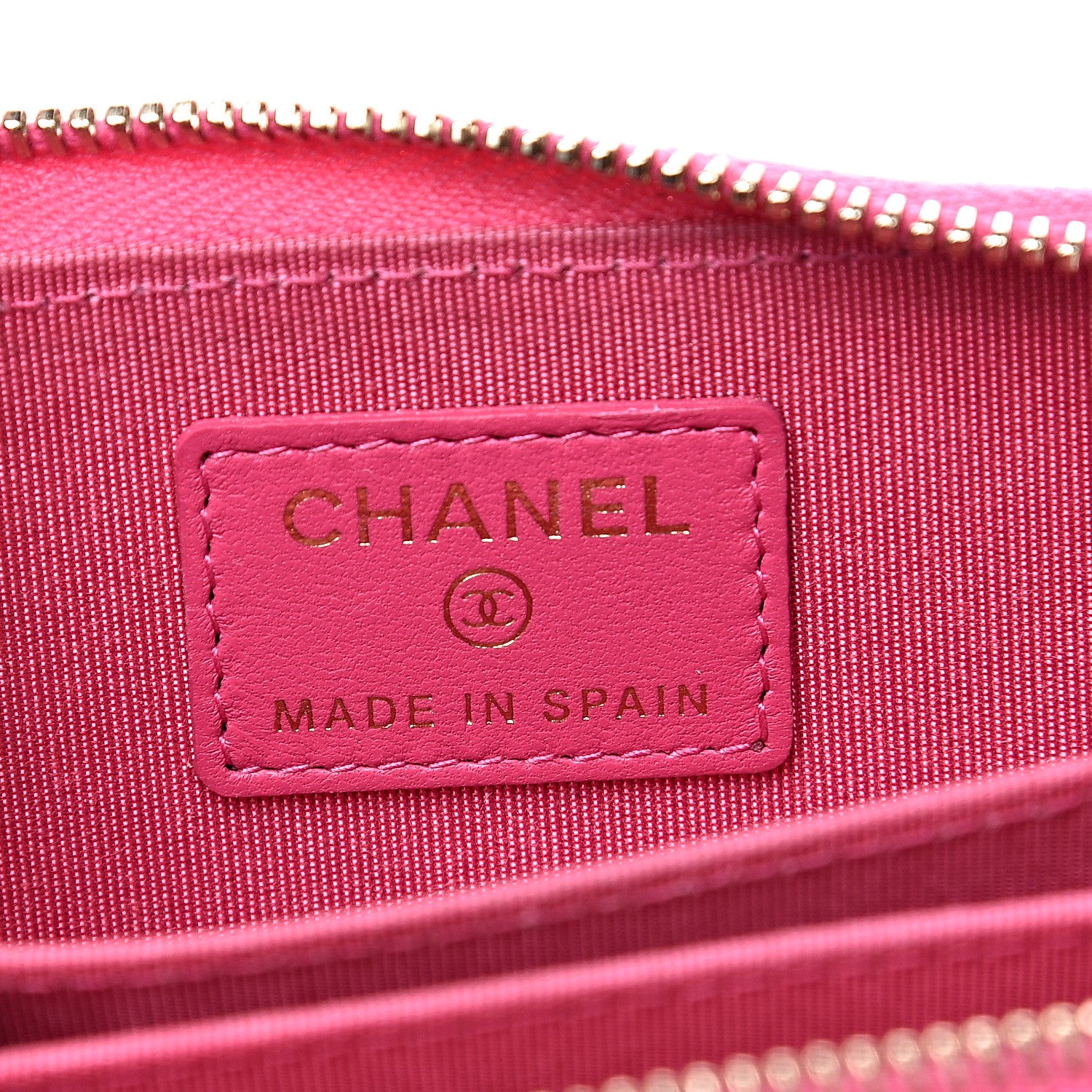 Chanel Lambskin Chevron Quilted Zip Around Coin Purse Pink 5 of 14