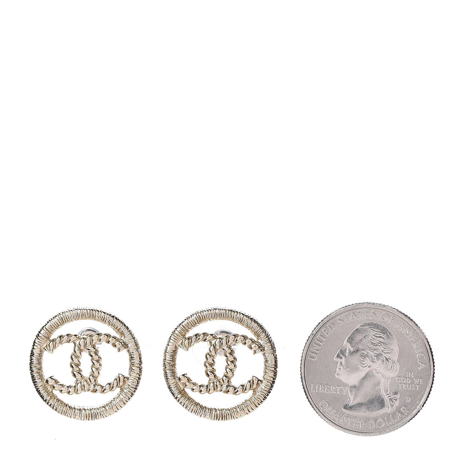 Chanel Twisted CC Earrings Light Gold 2 of 5