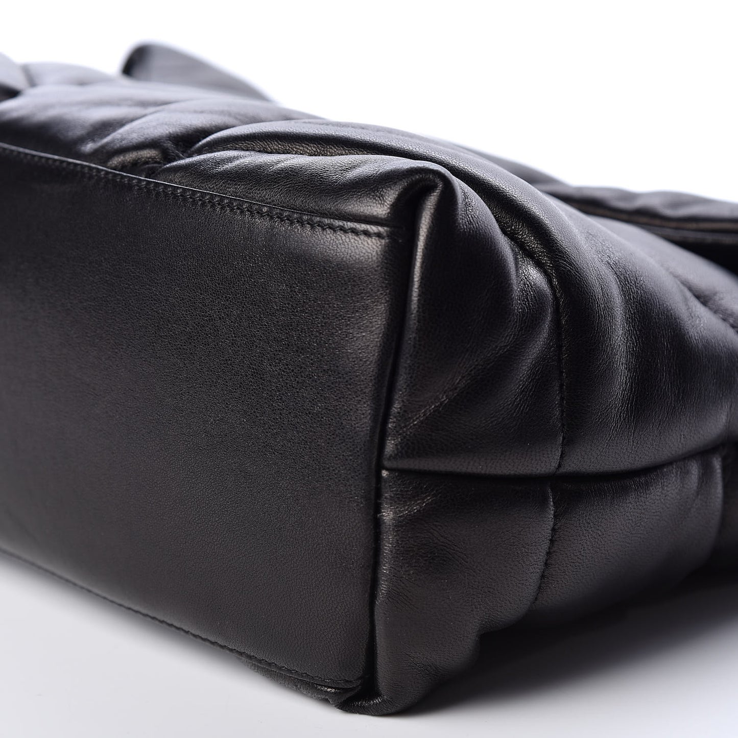 Lambskin Quilted Medium Loulou Puffer Monogram Chain Satchel Black