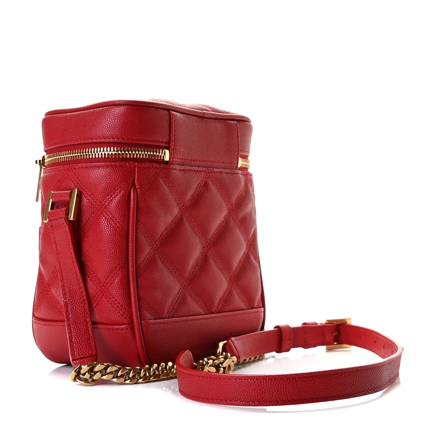 Grain de Poudre Quilted 80's Vanity Bag Red