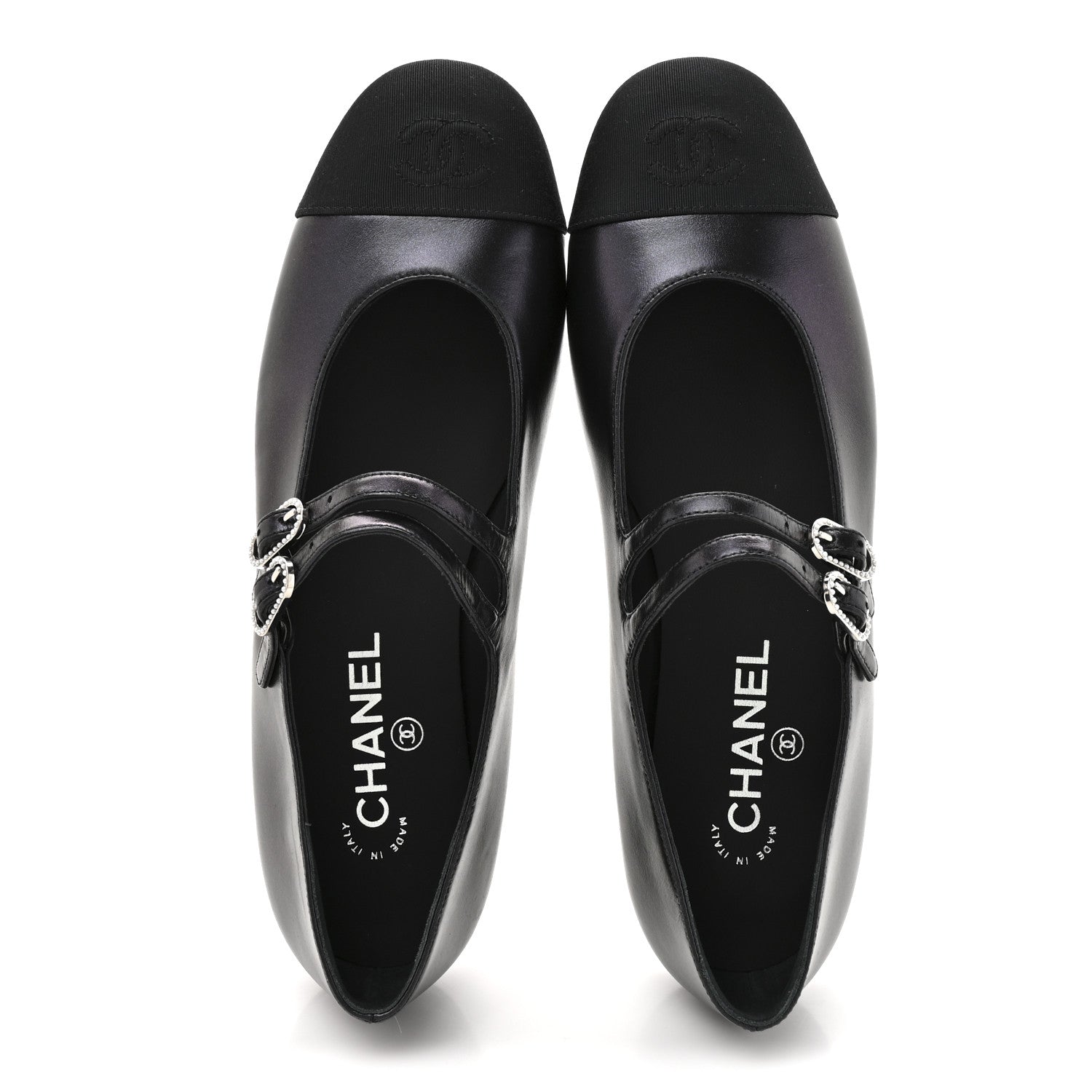 Chanel Lambskin Grosgrain Mary Jane Flats 39 Black 2 of 9