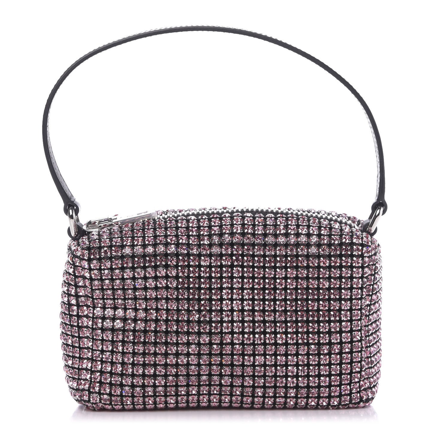 Mesh Crystal Rhinestone Mini Heiress Pouch Pink