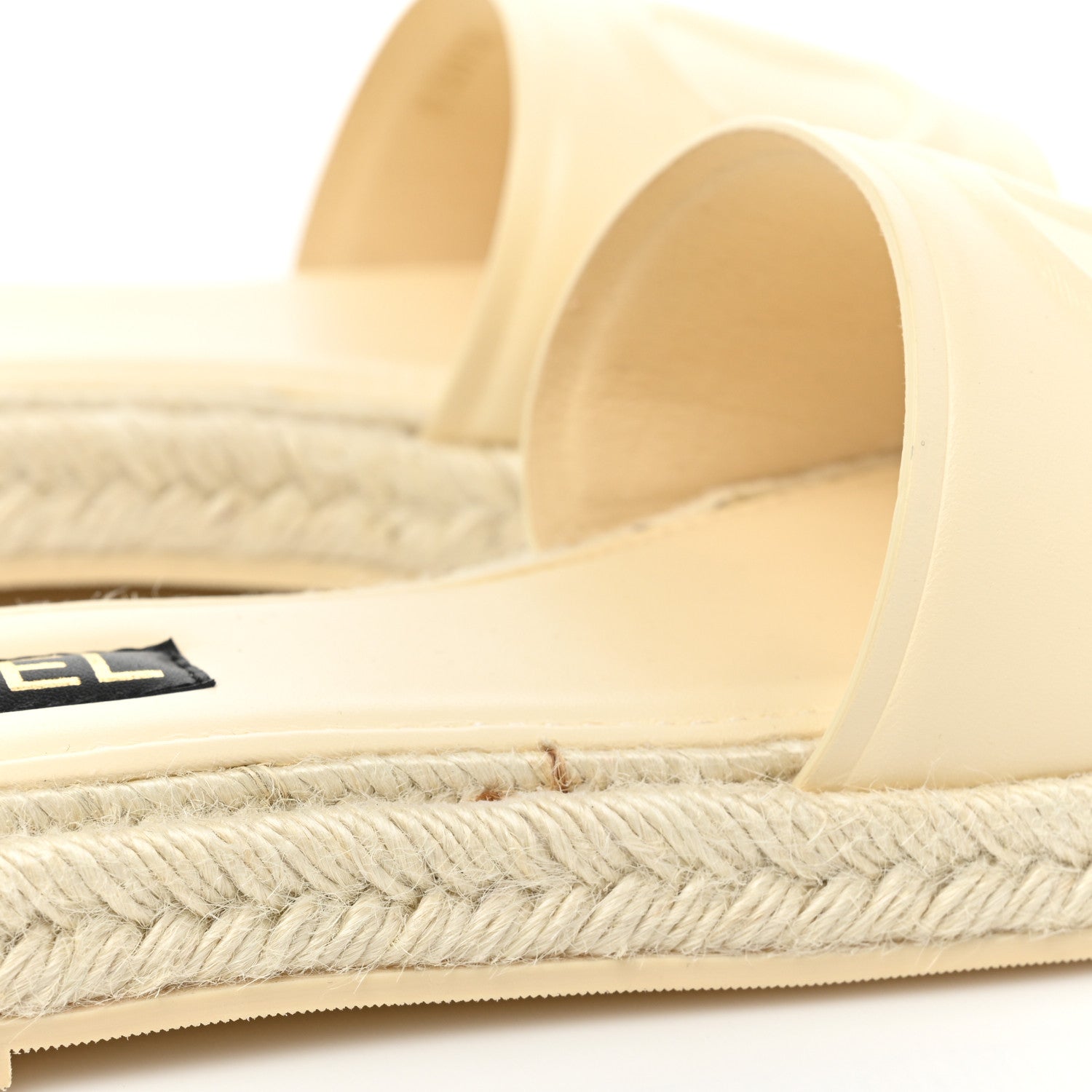 Chanel Lambskin CC Espadrille Slip On Sandals 41 White 10 of 10