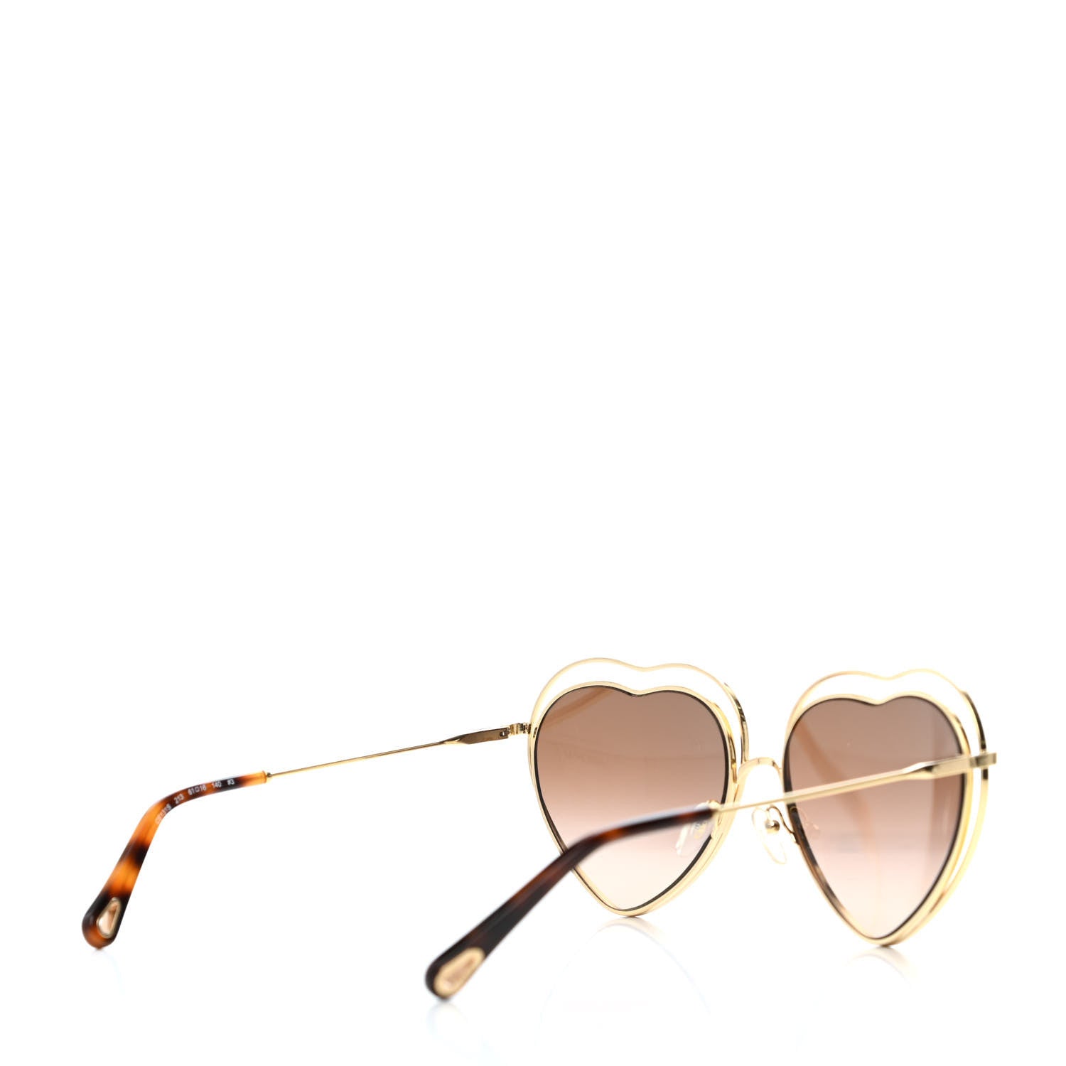 Chloe Metal Poppy Love Heart Sunglasses CE131S Gold Brown 4 of 4