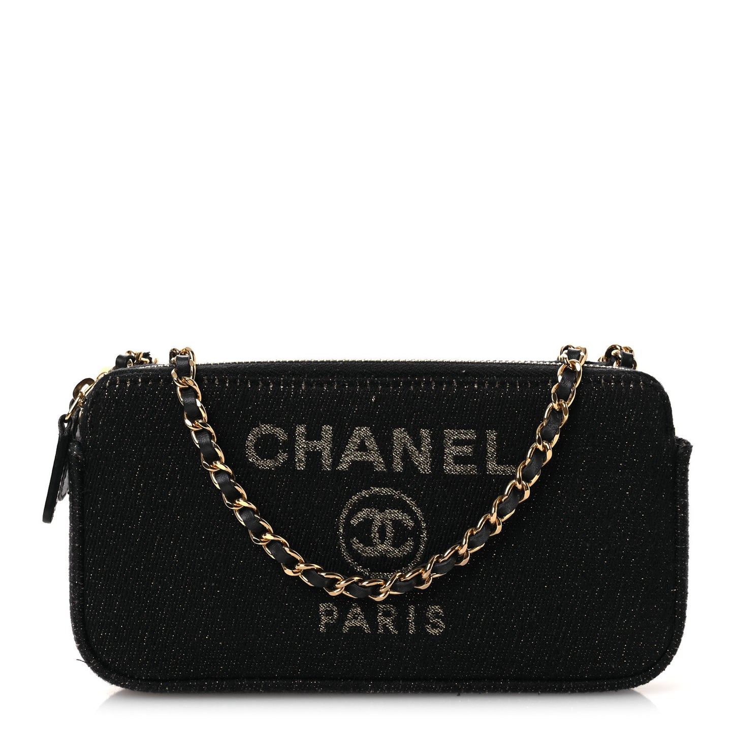 Canvas Small Deauville Clutch With Chain Navy