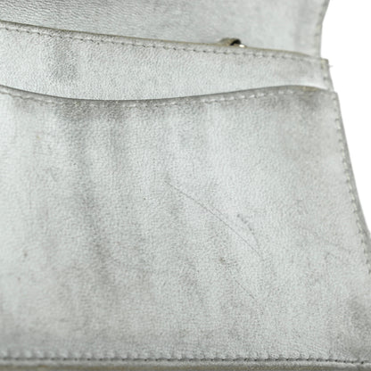 Chanel Metallic Lambskin Quilted Yen Wallet Silver 9 of 16