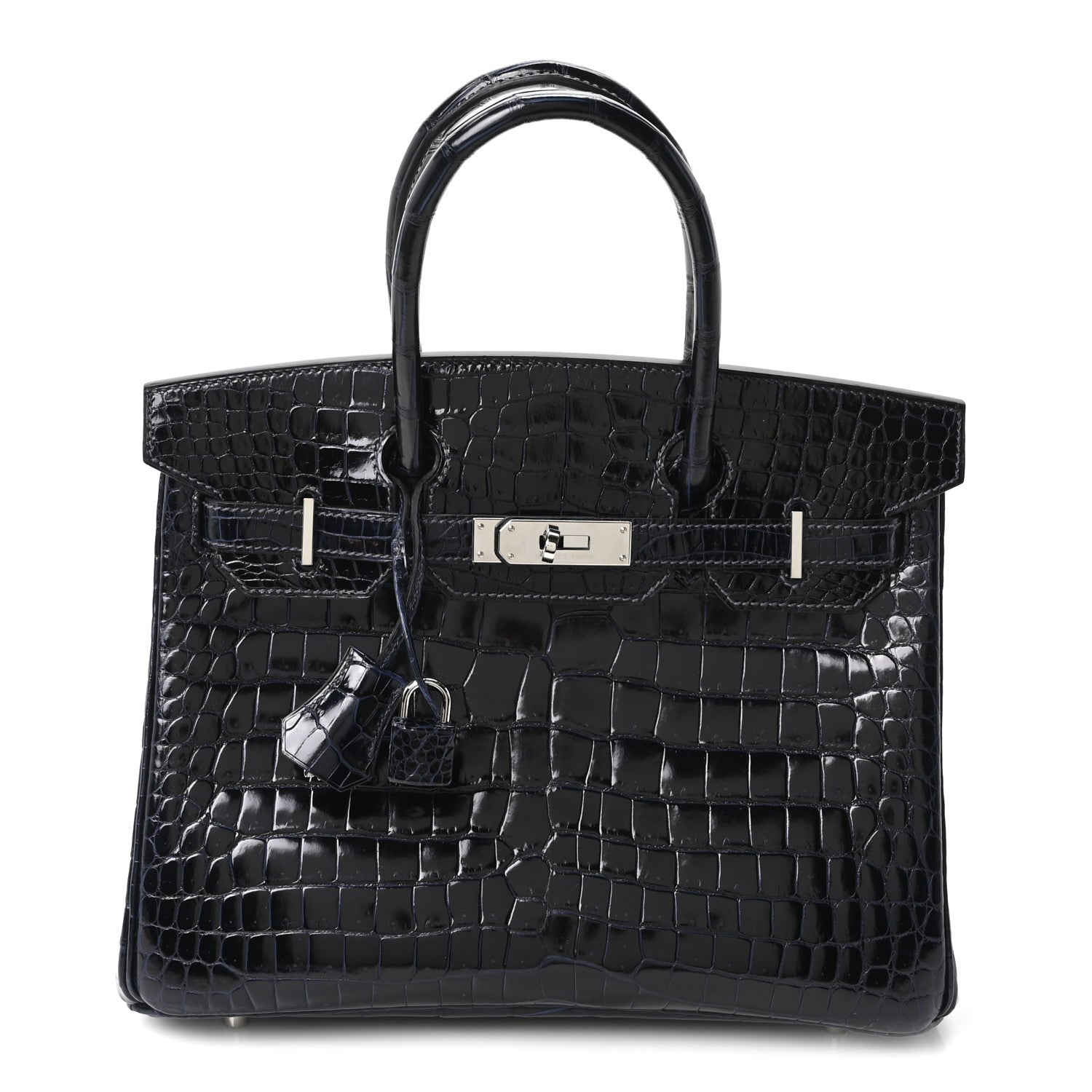Hermes Shiny Porosus Crocodile Birkin 30 Bleu Marine 1 of 11