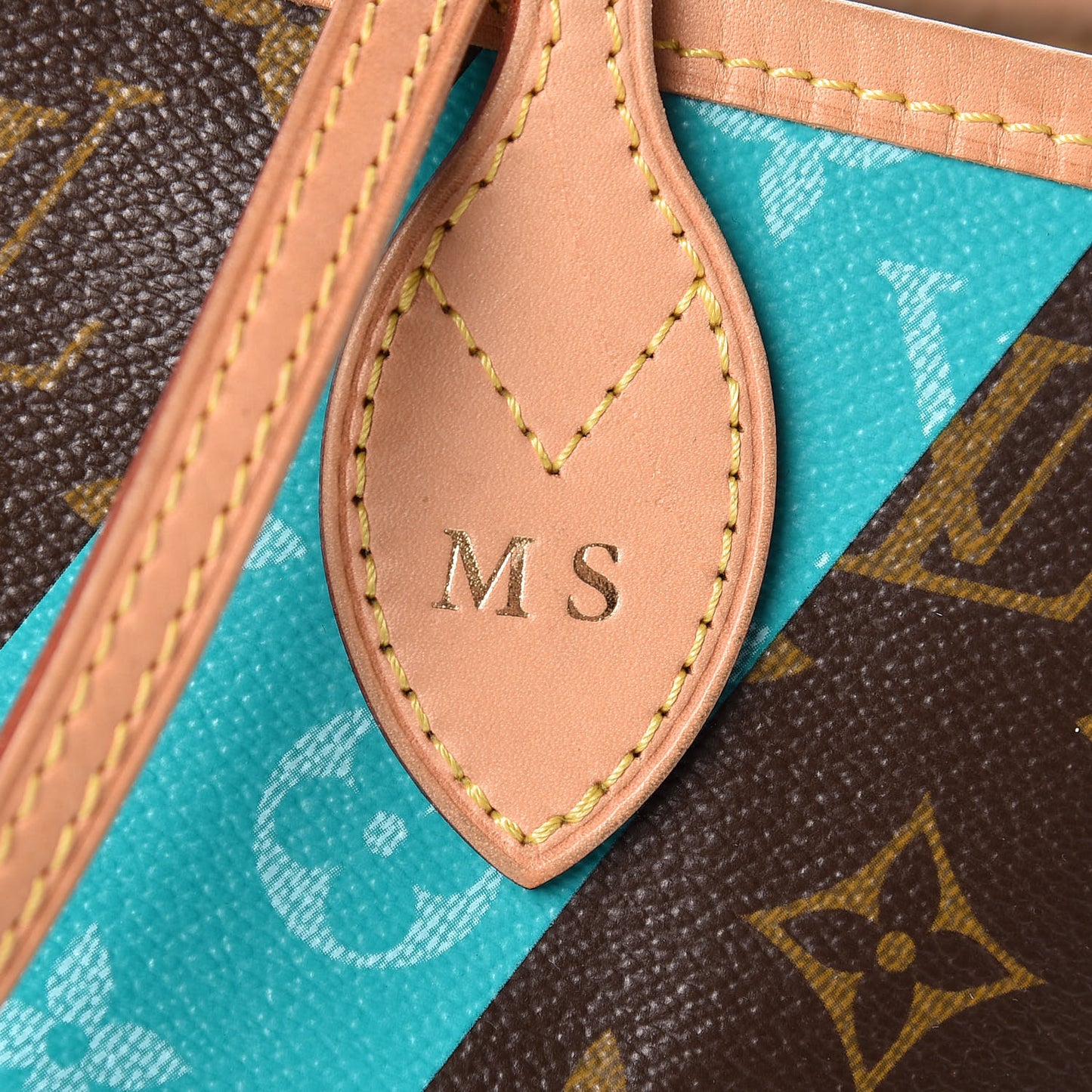 Monogram V Neverfull MM Turquoise