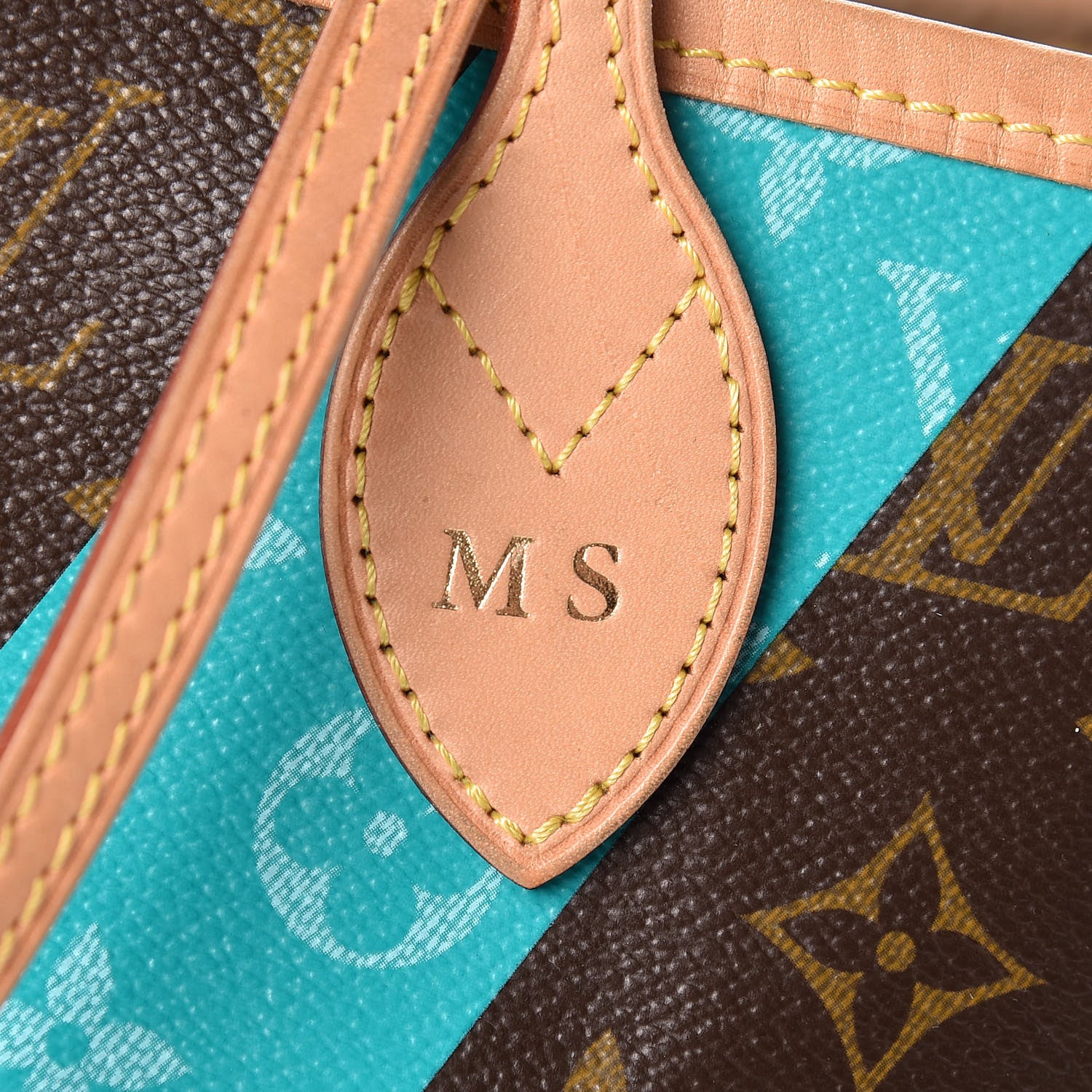 Louis Vuitton Monogram V Neverfull MM Turquoise 14 of 14