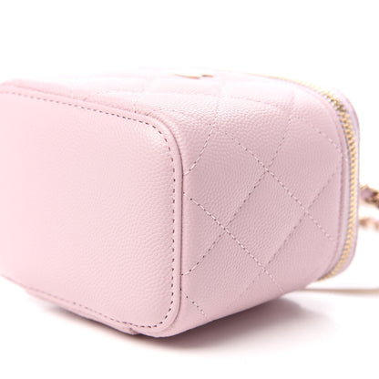Chanel Caviar Quilted Mini Vanity Case With Chain Light Pink 7 of 11