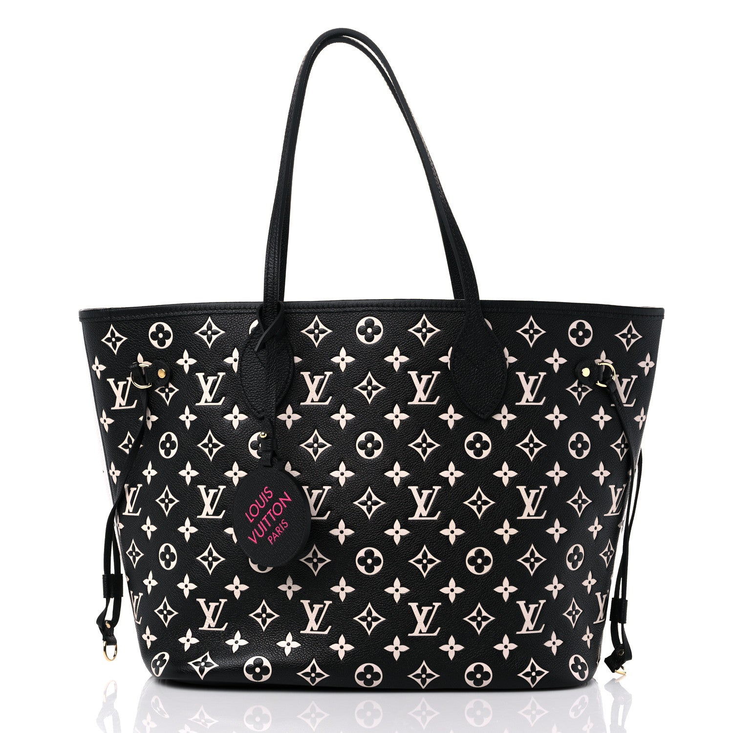Louis Vuitton Empreinte Spring In The City Neverfull MM Black White Pink 3 of 9