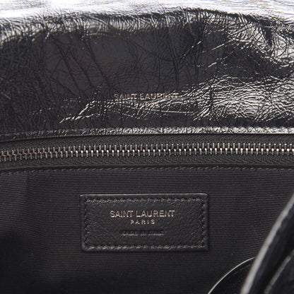 Saint Laurent Crinkled Calfskin Matelasse Monogram Medium Niki Chain Satchel Black 6 of 9