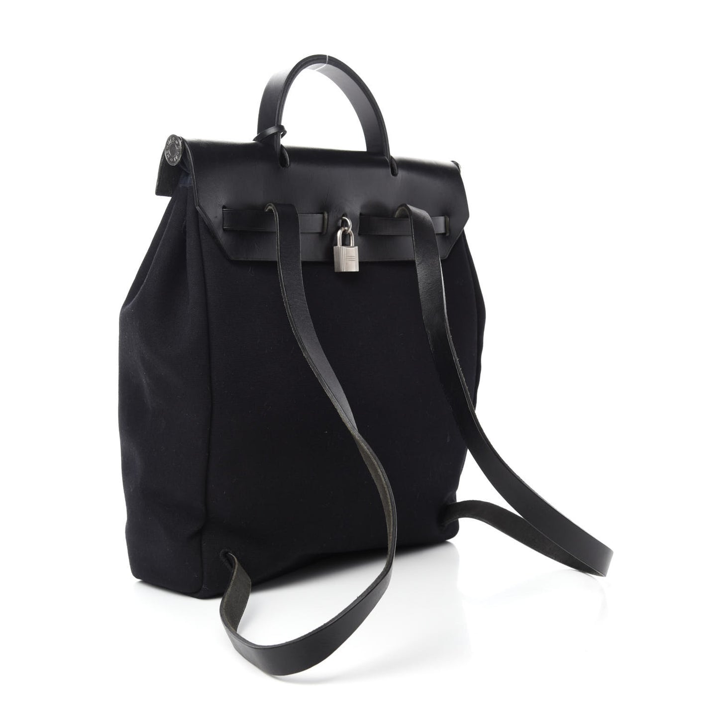 Toile Vache Calfskin Herbag 30 PM Backpack Black