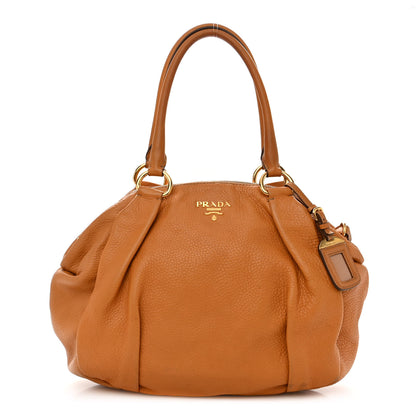 Prada Vitello Daino Satchel Rame 1 of 13