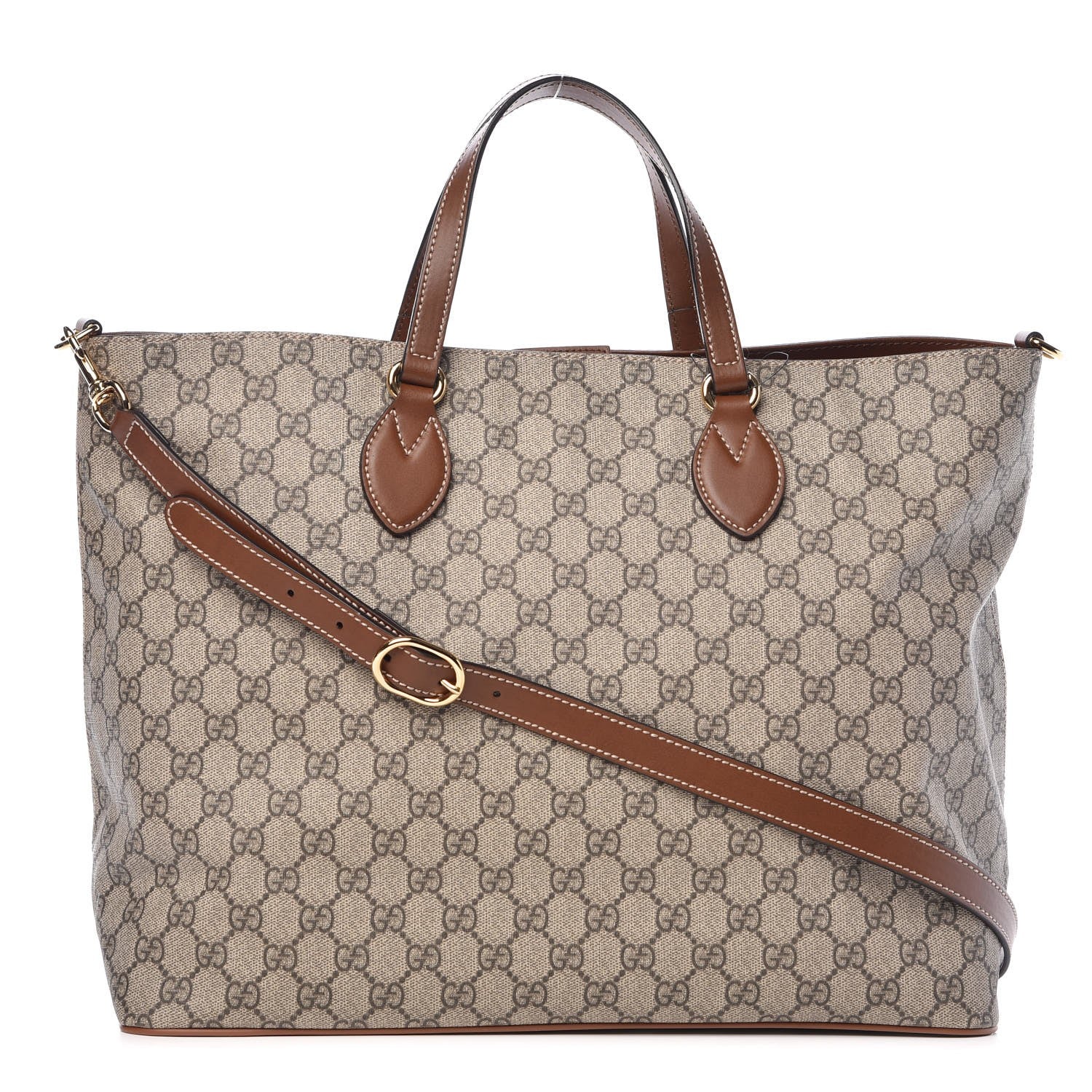 Gucci Soft GG Supreme Monogram Medium Crossbody Tote Beige Cuir 1 of 8