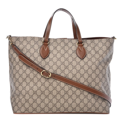 Gucci Soft GG Supreme Monogram Medium Crossbody Tote Beige Cuir 1 of 8