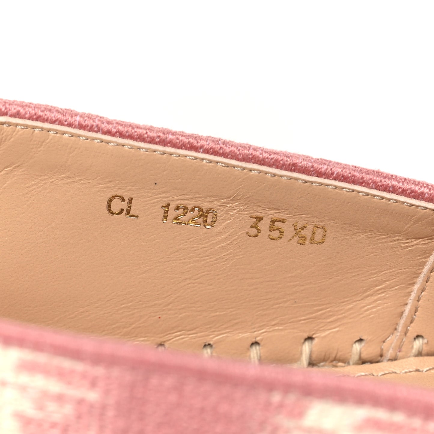 Cotton D-Stripes Embroidered Granville 15mm Espadrilles 35.5 Deep Nude