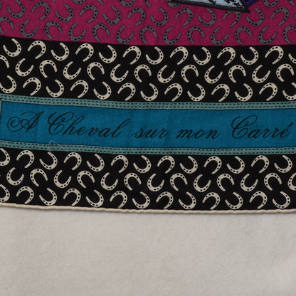 Hermes Cashmere Silk A Cheval Sur Mon Carre Shawl GM 140 3 of 5