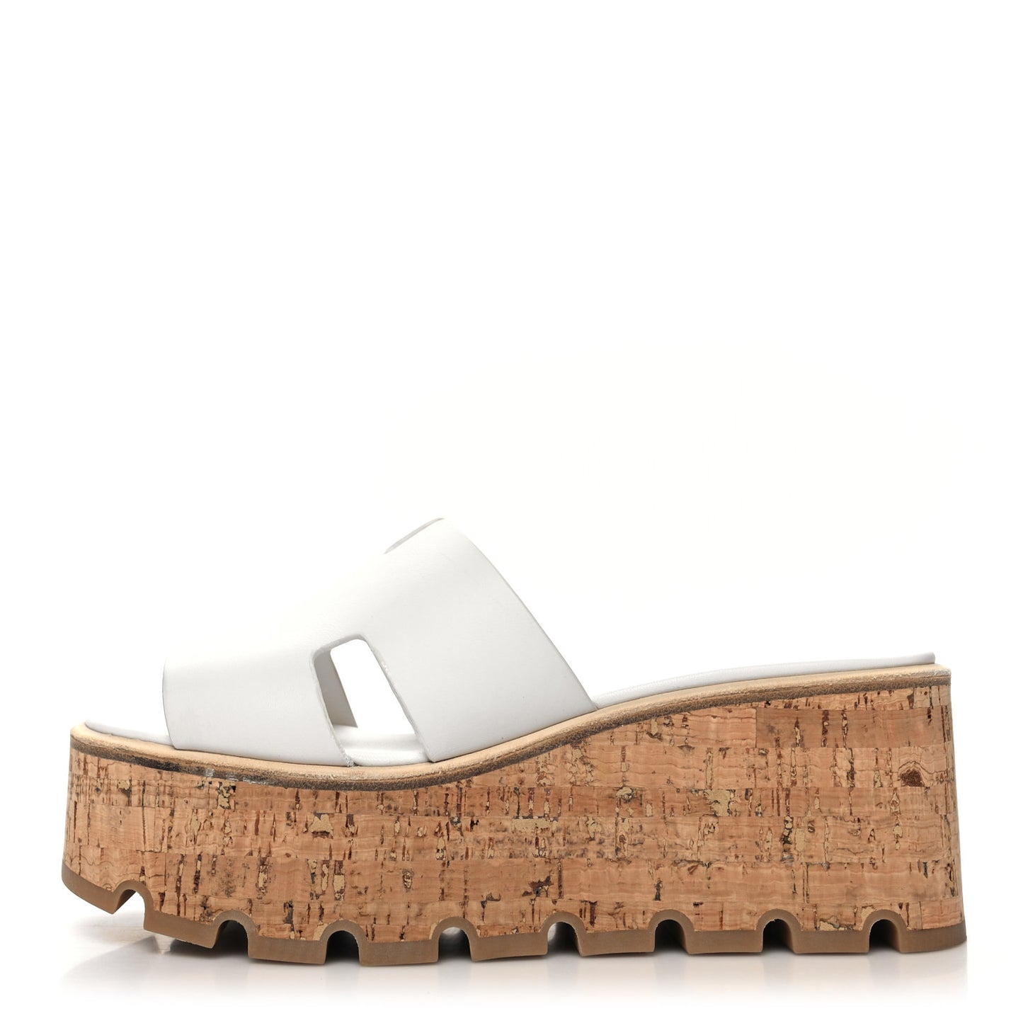 Calfskin Cork Eze 30 Sandals 36 White