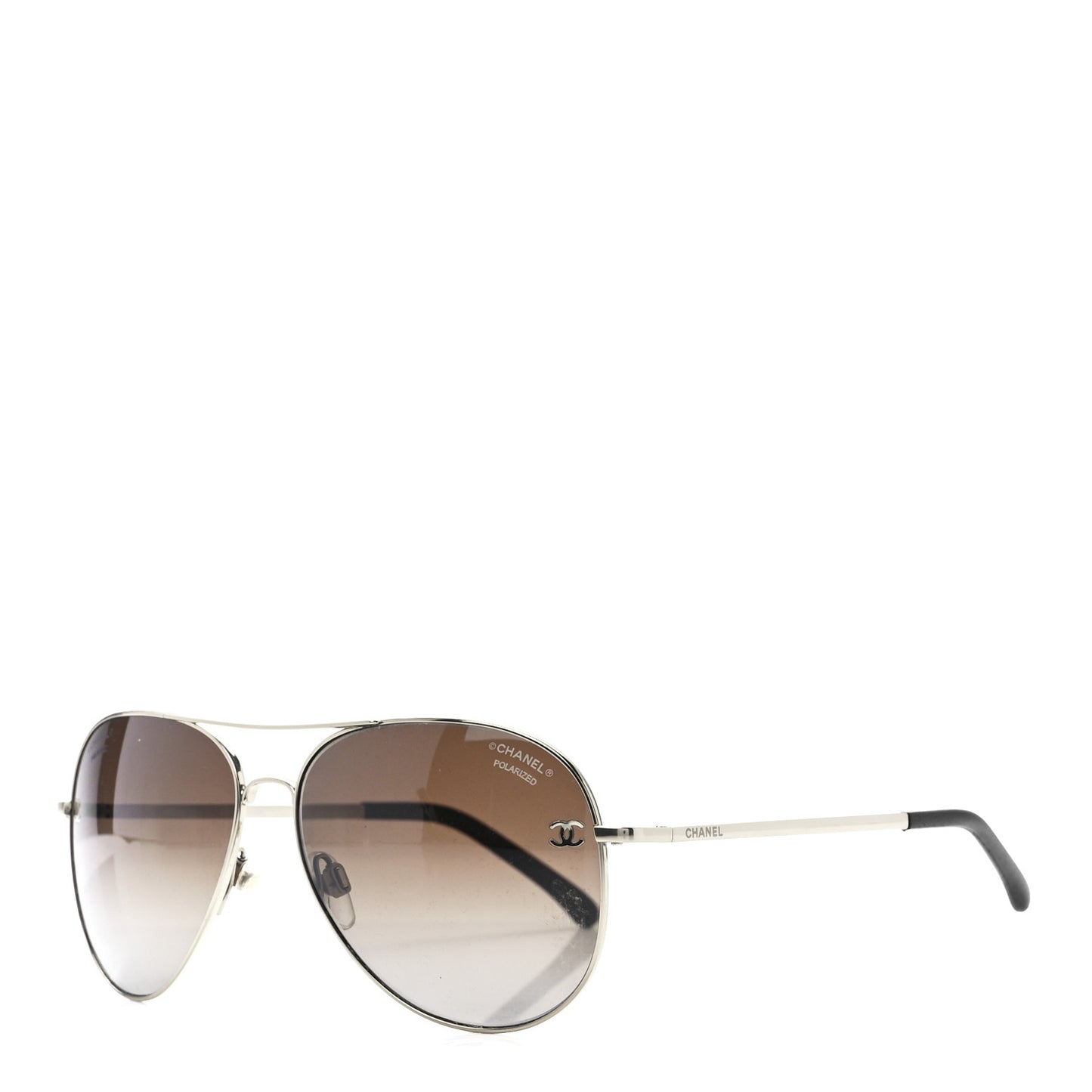 Metal Polarized Aviator CC Sunglasses 4189-T-Q Brown