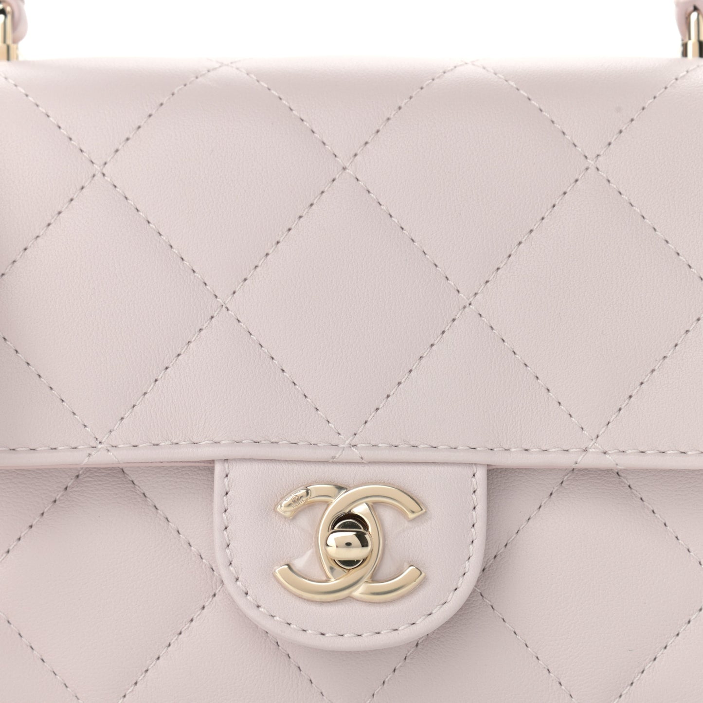 Calfskin Quilted Coco Lady Flap Light Purple
