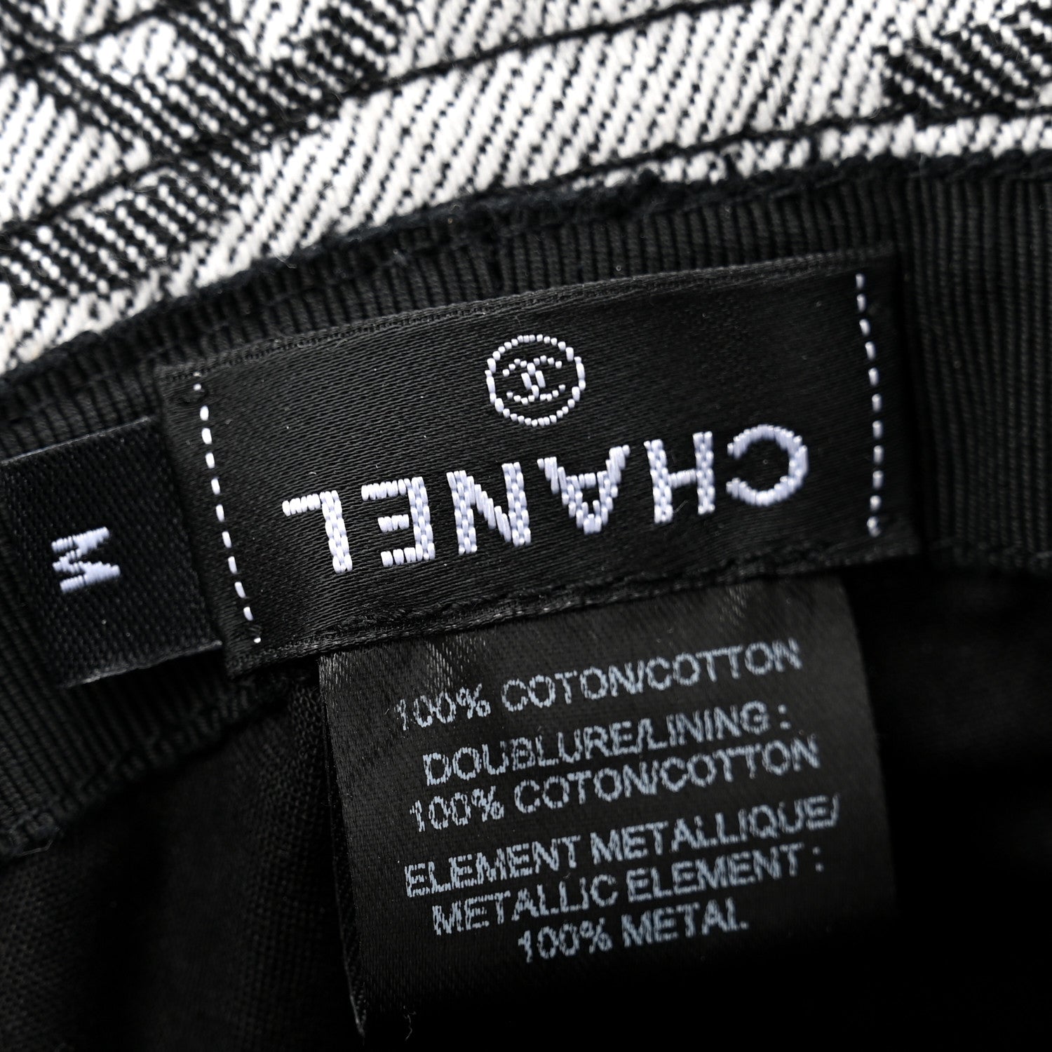 Chanel Denim CC Bucket Hat M White Black 8 of 11