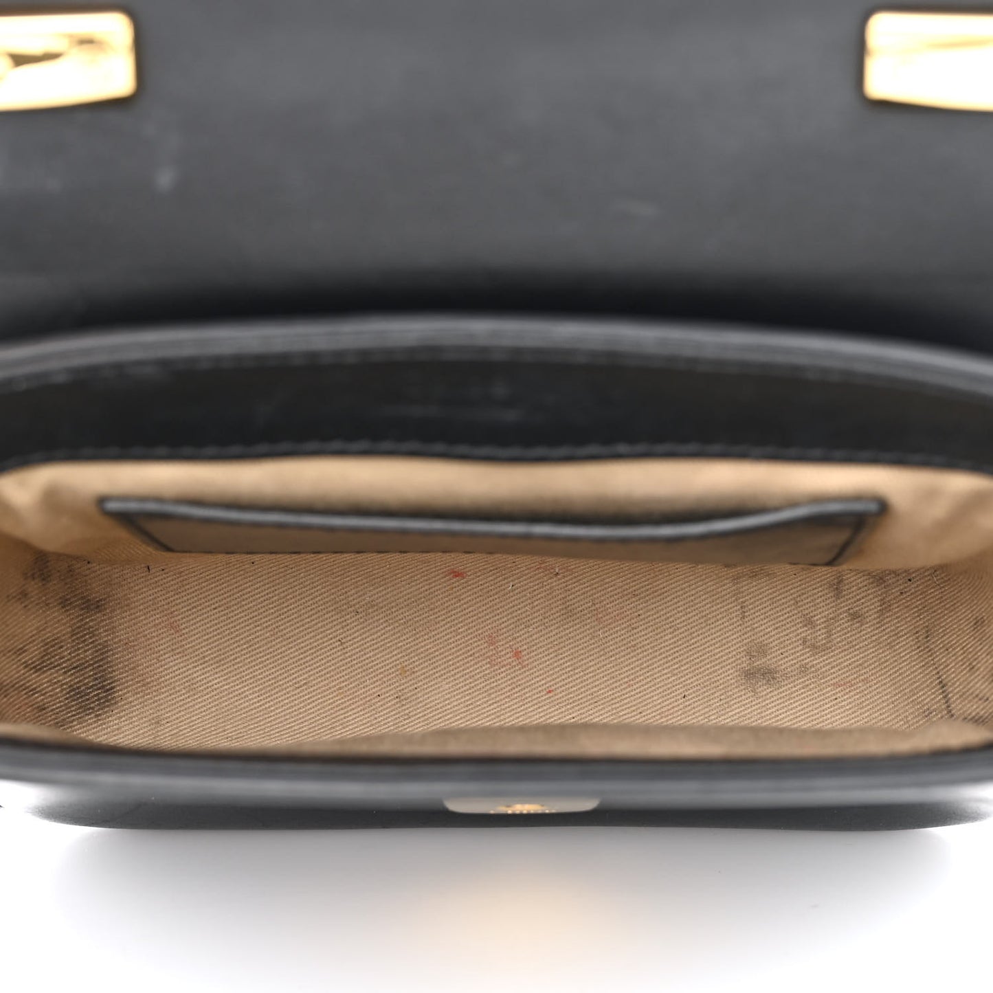 Shiny Calfskin Suede Mini C Double Carry Black