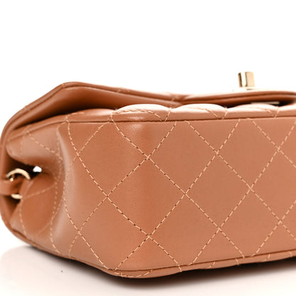 Chanel Lambskin Quilted Mini Rectangular Flap Brown 9 of 11