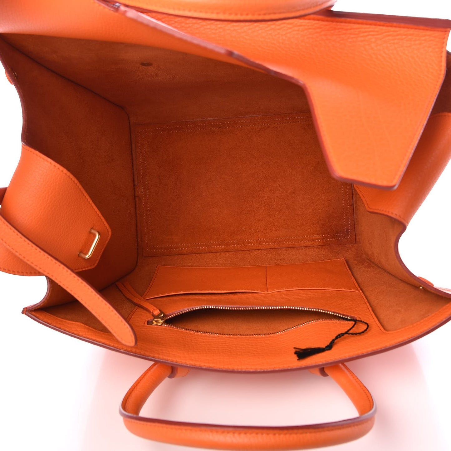 Grained Calfskin Small Tie Knot Tote Bright Orange