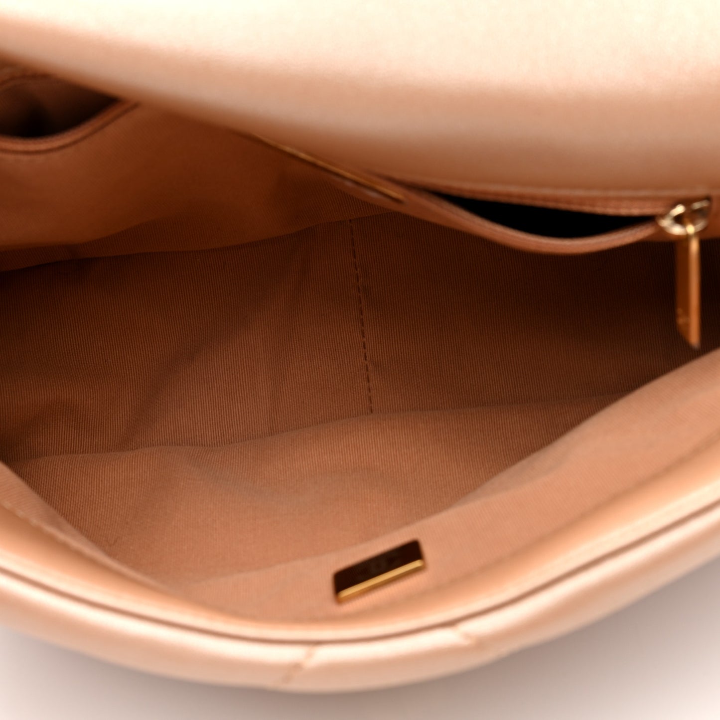 Iridescent Lambskin Quilted Medium Chanel 19 Flap Brown