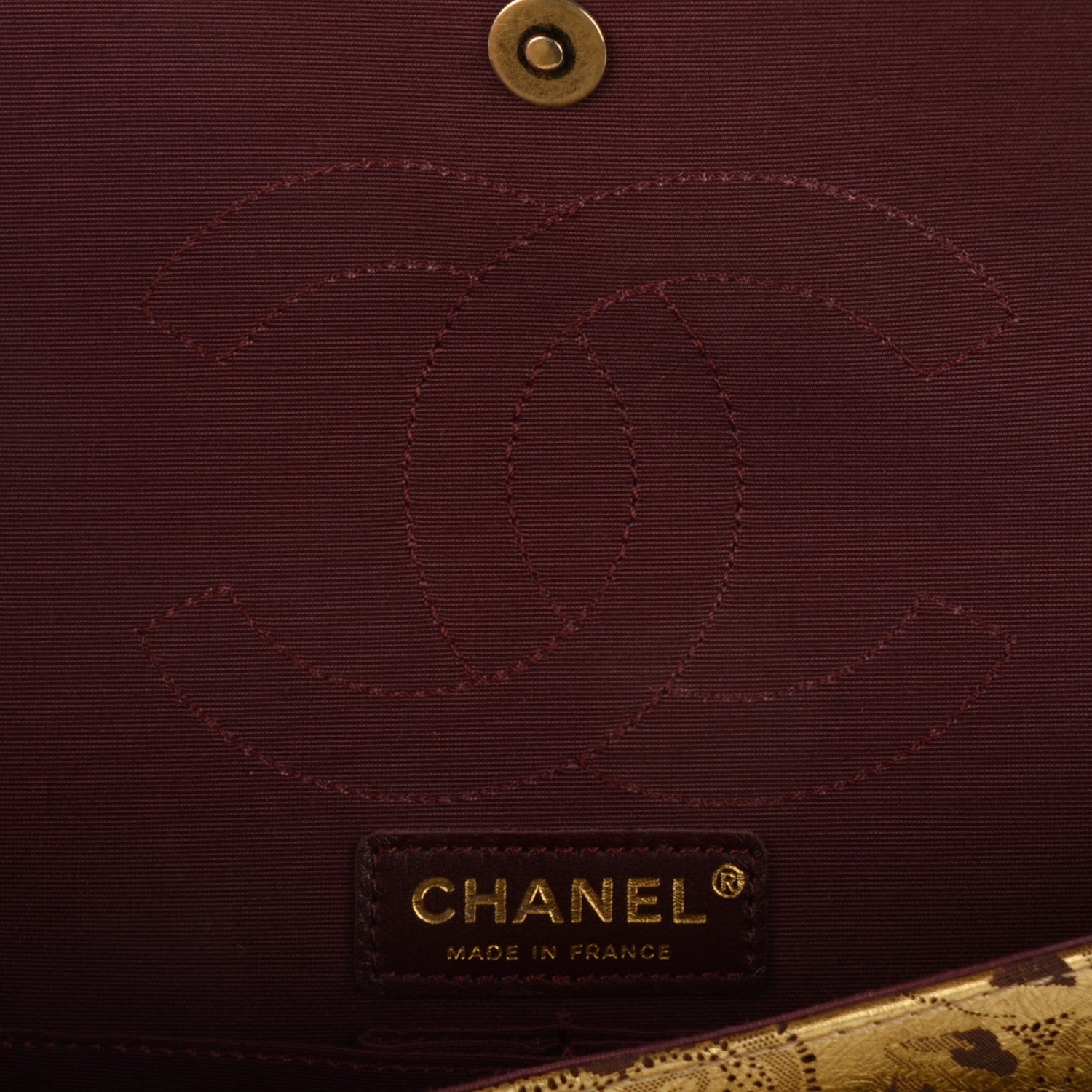 Chanel Buffalo Hand Painted Lace 2.55 Reissue 225 Flap Gold 6 of 9
