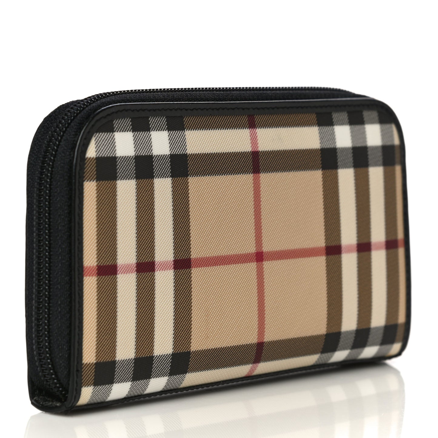 House Check Large Ziggy Zip Around Wallet Black