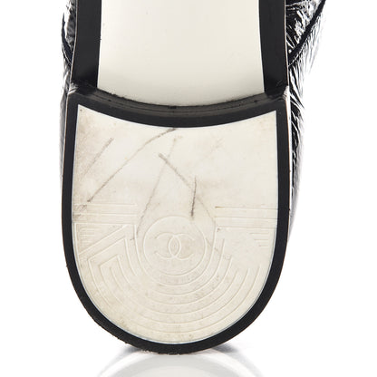 Chanel Patent Goatskin CC Lace Up Oxfords 36 Dark Navy 8 of 16