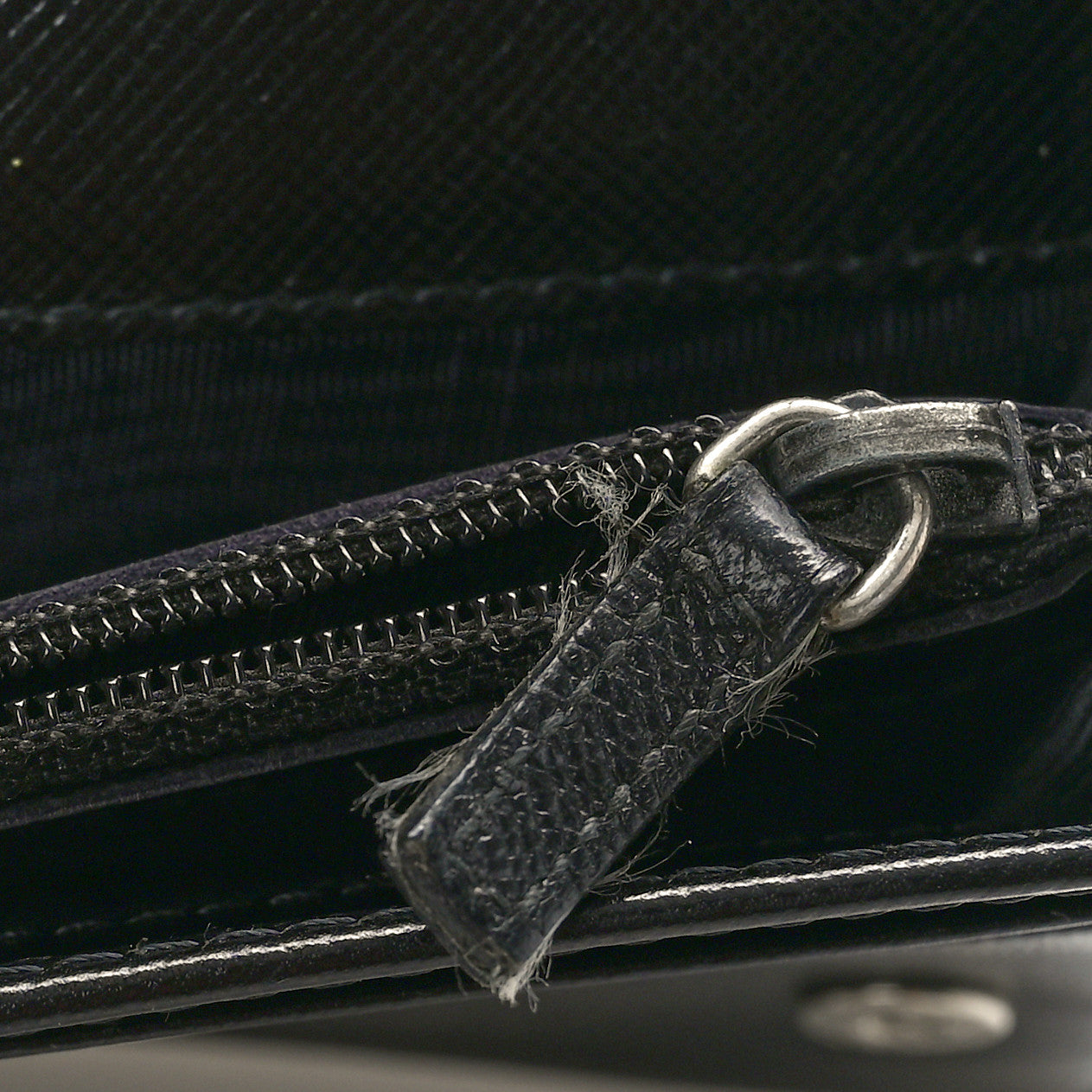 Prada Saffiano Triangle Continental Flap Wallet Black 9 of 9