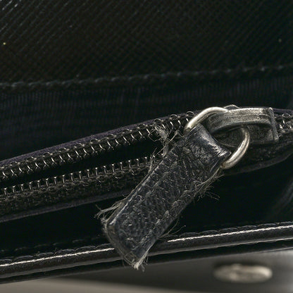 Prada Saffiano Triangle Continental Flap Wallet Black 9 of 9