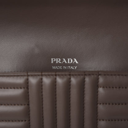 Prada Soft Calfskin Impunture Diagramme Large Chain Flap Shoulder Bag Bambu 8 of 11