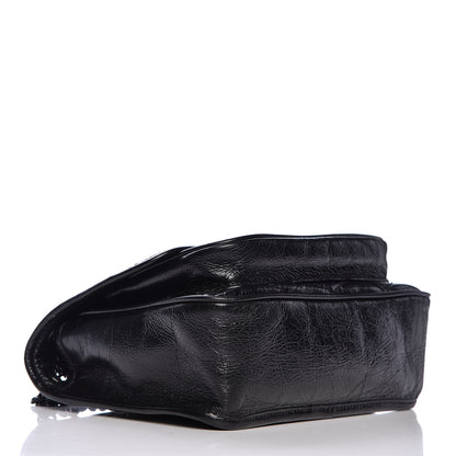 Saint Laurent Crinkled Calfskin Matelasse Monogram Baby Niki Chain Satchel Black 4 of 14
