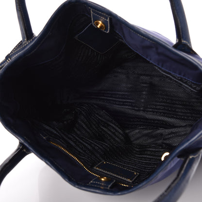 Prada Tessuto Nylon Vitello Daino Tote Baltico 5 of 9