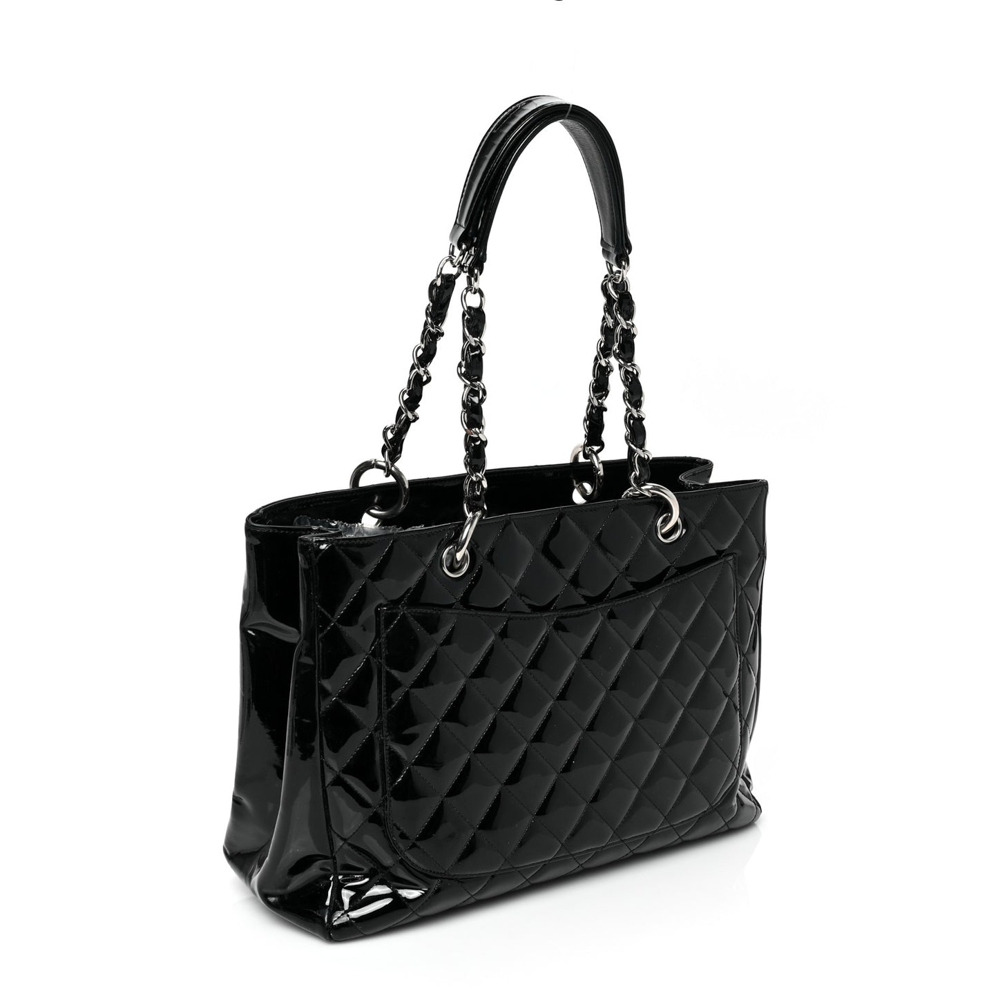 Patent Quilted Grand Shopping Tote GST Black