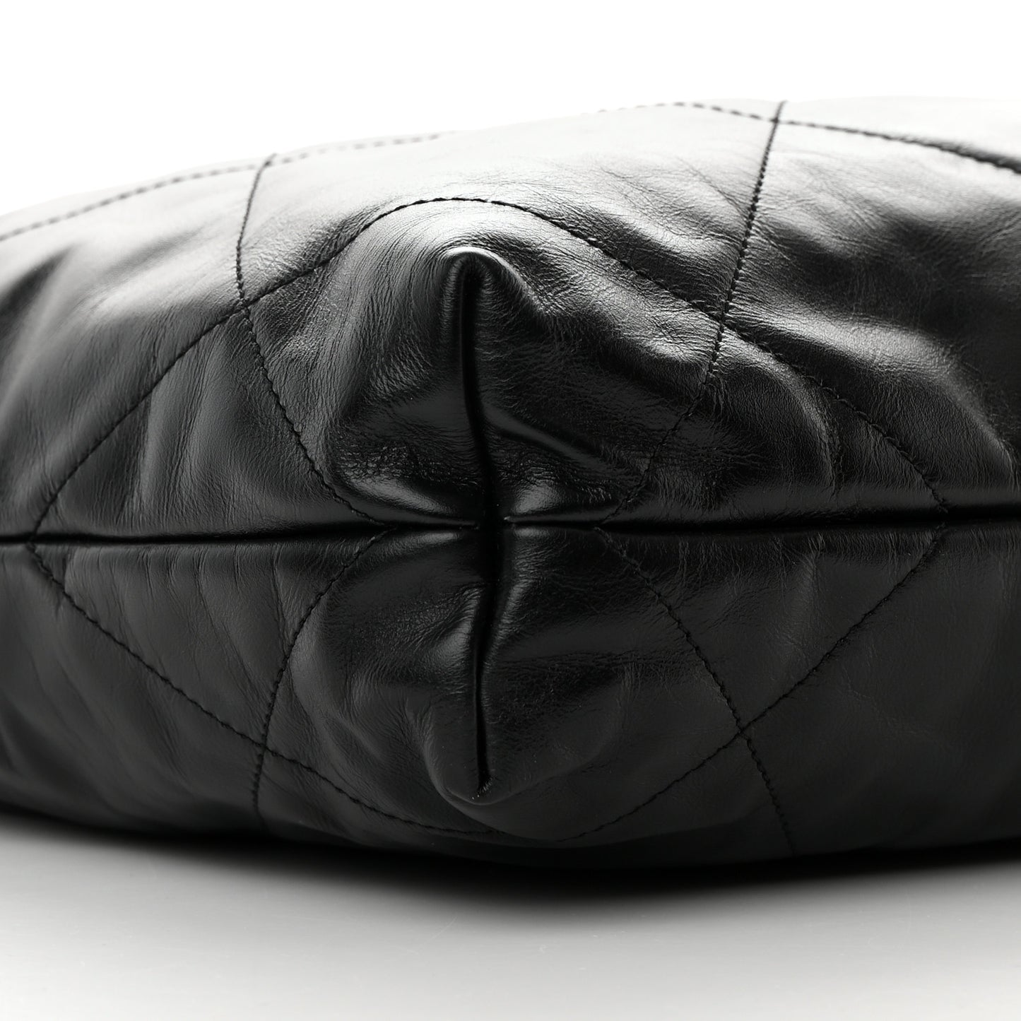 Shiny Calfskin Quilted Small Chanel 22 Black